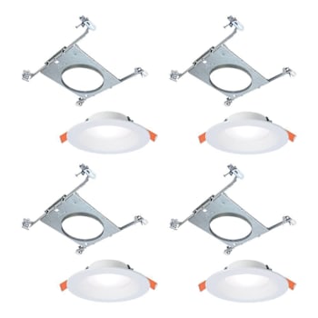 Cooper Lighting Halo 6" Regressed Canless Downlight With Mounting, Package Of 4