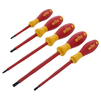 Image for Wiha 5 Piece Insulated Softfinish Slotted/Phillips/Square Screwdriver Set from HD Supply
