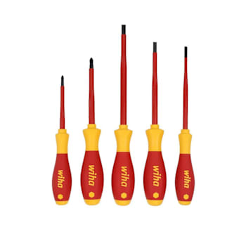 Wiha 5 Piece Insulated Softfinish Screwdriver Tray Set