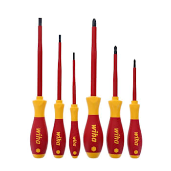 Wiha 6 Piece Insulated Softfinish Screwdriver Set - Slotted Phillips
