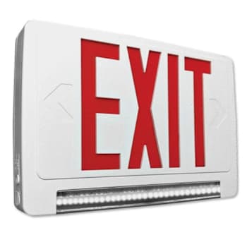 Image for Halco Lightbar Exit/Emergency Combo Red Legend White Housing Manual Test Remote from HD Supply