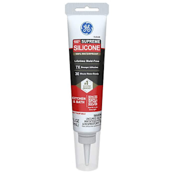 GE 2.8 Oz Supreme Silicone Kitchen And Bath Sealant Clear Case Of 12