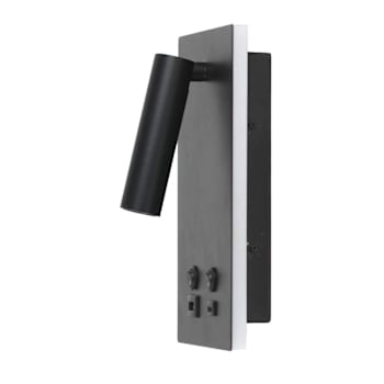Image for Adamax Newhouse Lighting Spot Headboard Reading Light USB A/C Ports 3000k Black from HD Supply