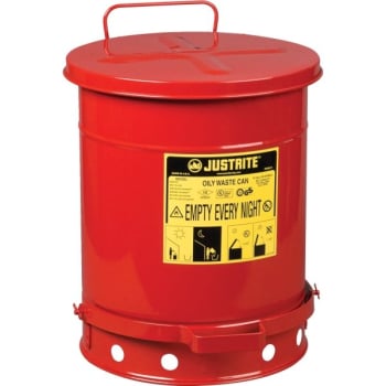 Image for Justrite Can Oily Waste 10 Gallon W/Foot from HD Supply