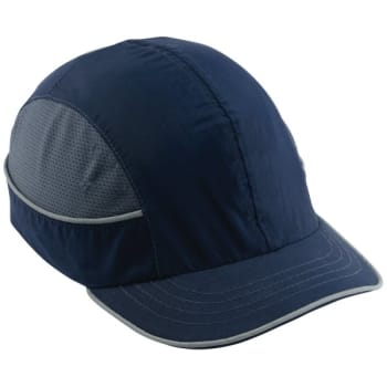 Ergodyne® Bump Cap With Short Brim, Removable Impact Resistant Shell, Navy Blue