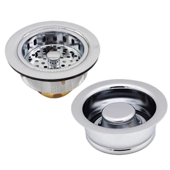 Westbrass Post-Style Kitchen Strainer With Disposal Flange & Stopper In Chrome