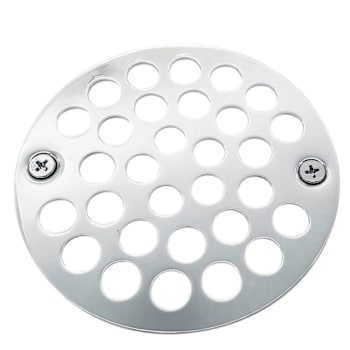 Westbrass 4 In. O.d. Shower Strainer Grill, Screw-In Style, In Polished Chrome
