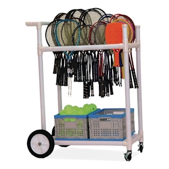 Champion Sports All-Terrain ABS Racket Cart, 20" Wide X 33" Long, White
