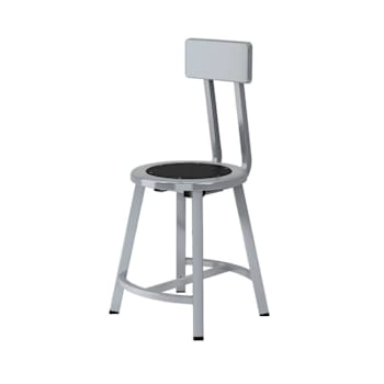 Image for National Public Seating 18" Titan Stool Black Steel Seat And Backrest Grey Frame from HD Supply