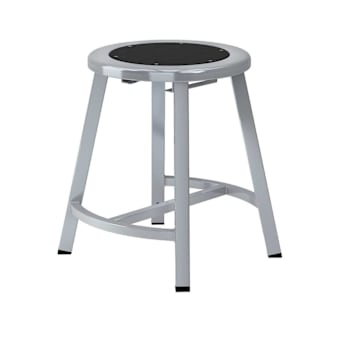 National Public Seating 18-In Titan Stool Black Steel Seat Grey Frame