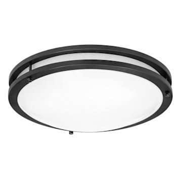 Image for Seasons Carlisle 14-Inch Round 13w–27w Dimmable Integrated LED Flush Mount Light With 3 CCT Selectable In Matte Black from HD Supply