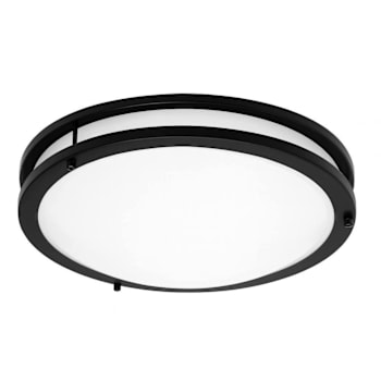 Image for Seasons Carlisle 12-Inch Round 12w–20w Dimmable Integrated LED Flush Mount Light With 3 CCT Selectable In Matte Black from HD Supply