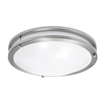 Seasons Carlisle 12-Inch Round 12w 20w Dimmable Integrated LED Flush Mount Light With 3 CCT Selectable In Brushed Nickel