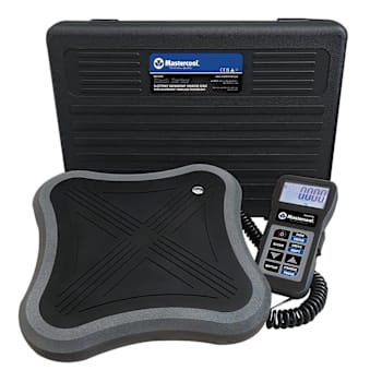 Mastercool 98210-Bl Electronic Refrigerant Charging Scale With Bluetooth® 243 Lbs Capacity, Rugged Platform, Backlit Lcd