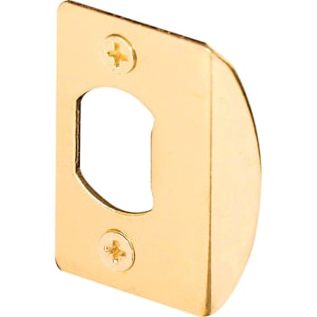 Prime-Line Standard Latch Strike, 1-5/8", Steel, Brass Plated, Package Of 5