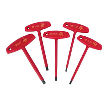 Wiha 5 Piece Insulated T-Handle Hex Screwdriver Set - Metric