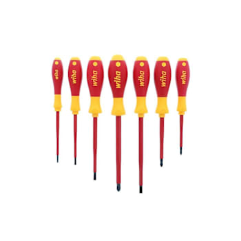 Wiha 7 Piece Insulated Softfinish Screwdriver Set - Slotted, Phillips