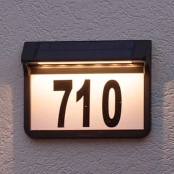 Image for Gama Sonic LED Solar Address Wall Plaque With Ground Stakes, Warm White, Black from HD Supply
