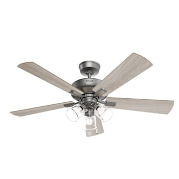 Image for Hunter Fan 52" Crestfield Hunter Fanexpress Ceiling Fan With Led, Matte Silver from HD Supply