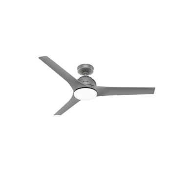 Hunter Fan 52" Gallegos Ceiling Fan With LED Light, Damp Rated, Matte Silver