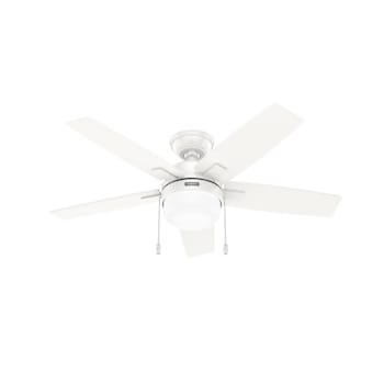 Image for Hunter Fan 44" Anisten Ceiling Fan With LED Light And Pull Chain, Fresh White from HD Supply