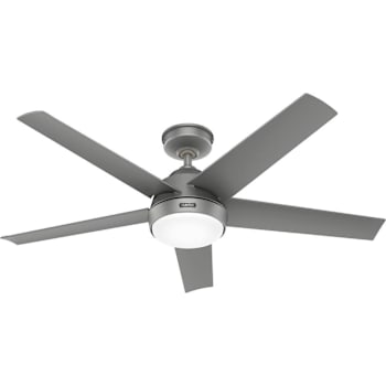Image for Hunter Fan 52" Skyflow Weathermax Ceiling Fan With LED Light, Matte Silver from HD Supply