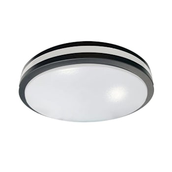 Halco 14" LED Double Flush Ring Ceiling Light, 5 CCT Selectable, 21 Watt, Black