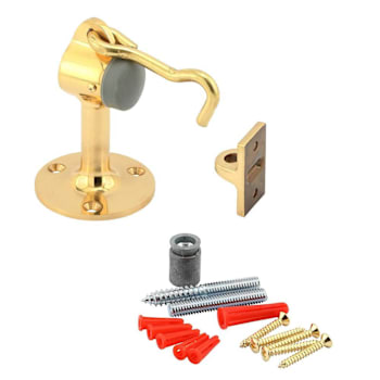 Image for Prime-Line Solid Brass Floor Door Stop, 2-13/16", Polished Brass from HD Supply