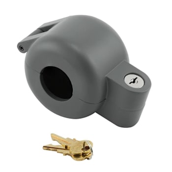Prime-Line Door Knob Lock-Out Keyed Device, Diecast, Gray
