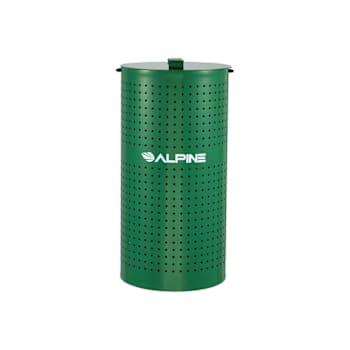 Image for Alpine Industries 10 Gallon Steel Pet Waste Green Receptacle Trash Can With Lid from HD Supply