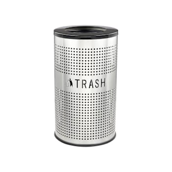 Image for Alpine Industries 26 Gallon  Stainless-Steel Round Perforated Trash Can With Lid from HD Supply