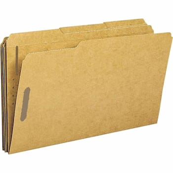 Business Source 1/3 Tab Cut Legal Fastener Folder 8.5" X 14"  Package Of 50