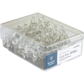 Business Source 0.5" Head Push Pin Clear Package Of100