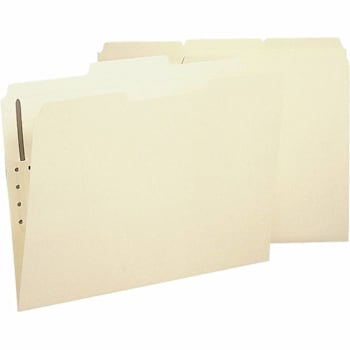 Business Source 1/3 Tab Letter Fastener Folder 8.5" X 11" Manila Package Of 50