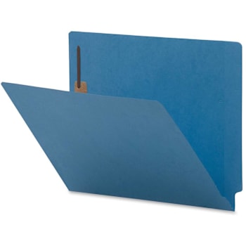 Business Source Letter Fastener Folder 8.5" X 11" Blue Package Of 50