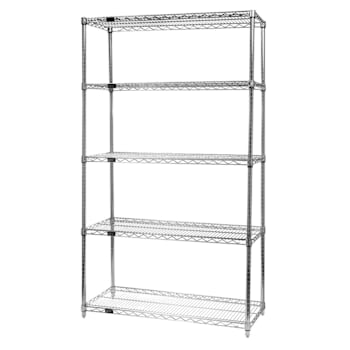 Image for Quantum Storage Systems Wire Shelving Starter Kit 24x12x86 Black Epoxy - 5 Shelf from HD Supply