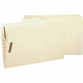 Business Source 1/3 Tab Legal Fastener Folder 8.5" X 14" Package Of 50