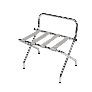 CSL Metal Luggage Rack Flat Top Series Chrome, Silver Straps