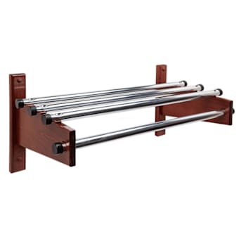 CSL Tde Series Wood Coat Rack Metal Top Bars, 1" Hanging Rod 48"