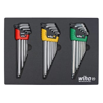 Wiha 35 Piece Ergostar L-Key Tray Set - Hex Metric Hex SAE Torx