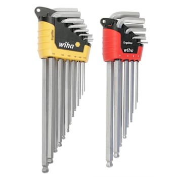 Wiha 22 Piece Ergostar Ball End Hex L-Key Set - Inch Metric