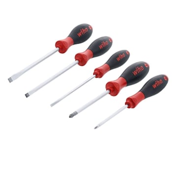 Wiha 5 Piece Softfinish Slotted And Phillips Screwdriver Set