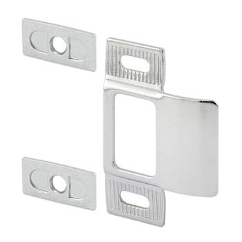 Prime-Line Adjustable Door Strike, 2 Piece, 2-3/4" X 2-1/8", Chrome Package Of 1