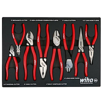 Wiha 8 Piece Classic Grip Pliers And Cutters Tray Set