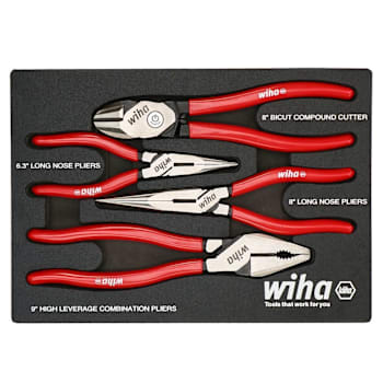 Wiha 3 Piece Classic Grip Pliers And Cutters Tray Set