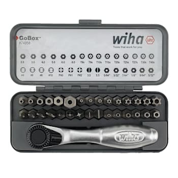 Image for Wiha 32 Piece Gobox Security Bit Set With Mini Ratchet from HD Supply
