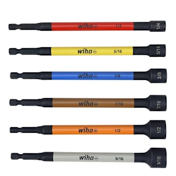 Wiha 6 Piece Color Coded Magnetic Nut Setter SAE Set