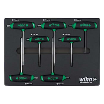 Wiha 7 Piece Softgrip Dual Drive Torx T-Handle Tray Set