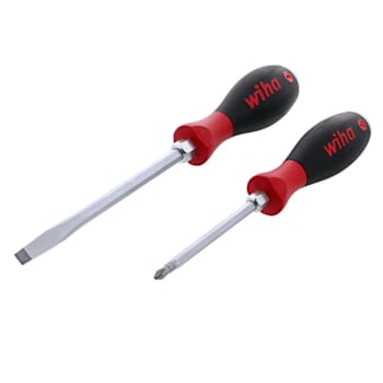 Wiha 2 Piece Softfinish Xheavy Duty Slotted And Phillips Screwdriver Set