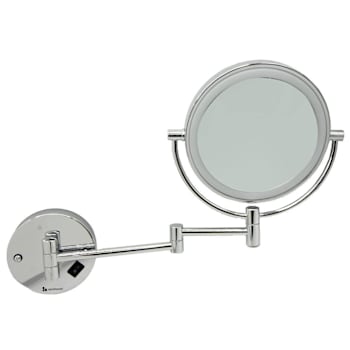 Newhouse 8 In. Wall Mount Lighted Mirror, Hard-Wired, Chrome